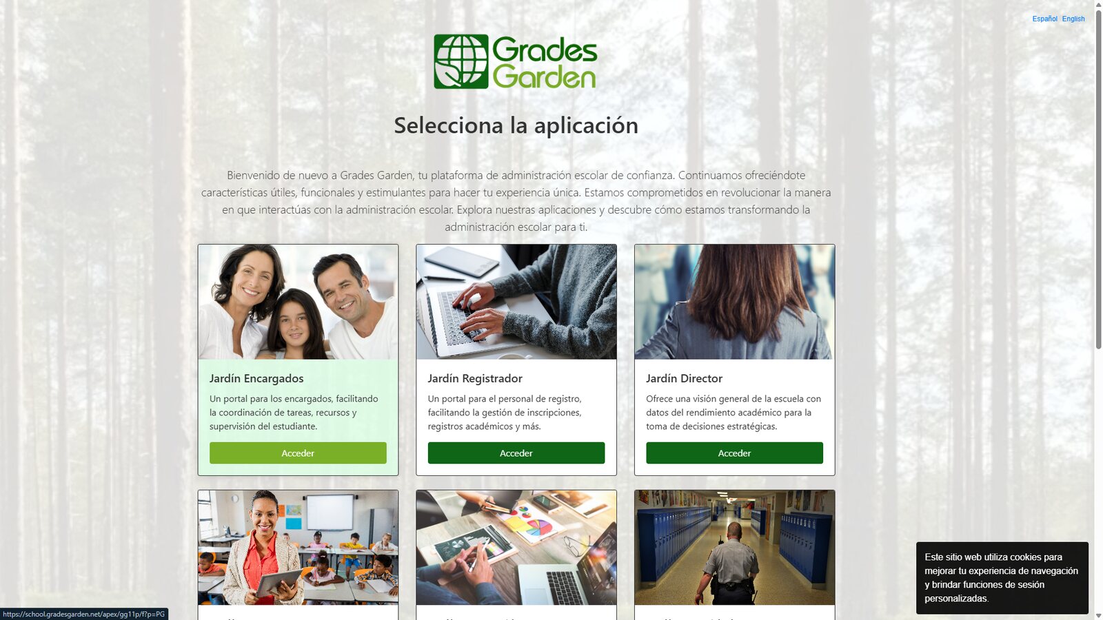 Pantalla de Jardín Encargados